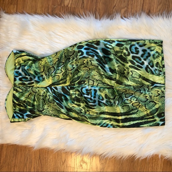 🐆Sexy!🐍 Leopard and snake print strapless dress - Picture 4 of 5